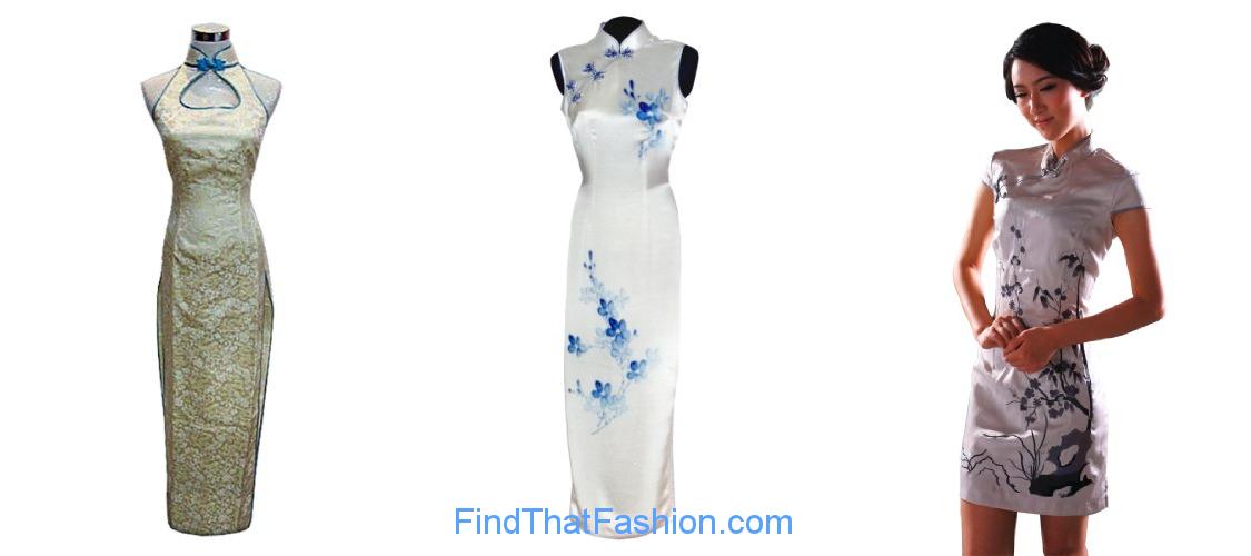 White Chinese Dresses