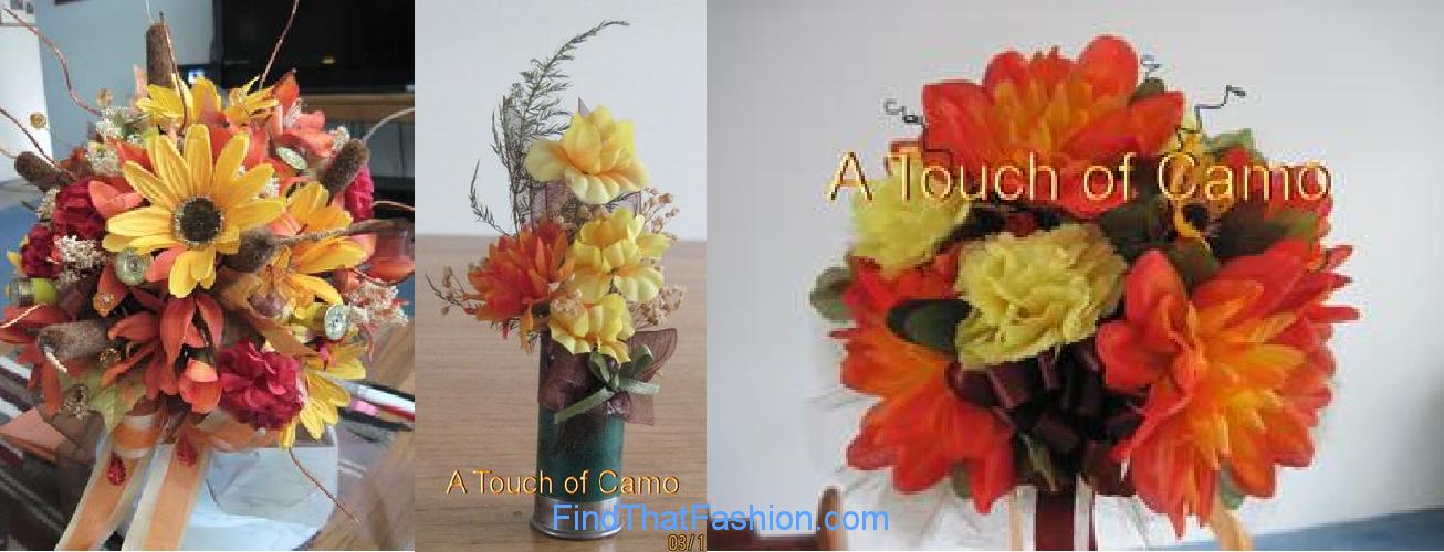Camo Wedding Flower Bouquets