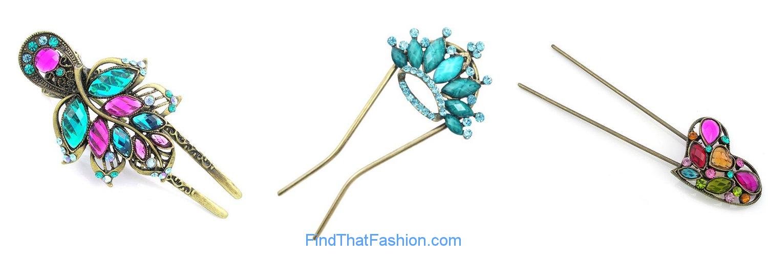 Crystal Mood Womens Hair Pins